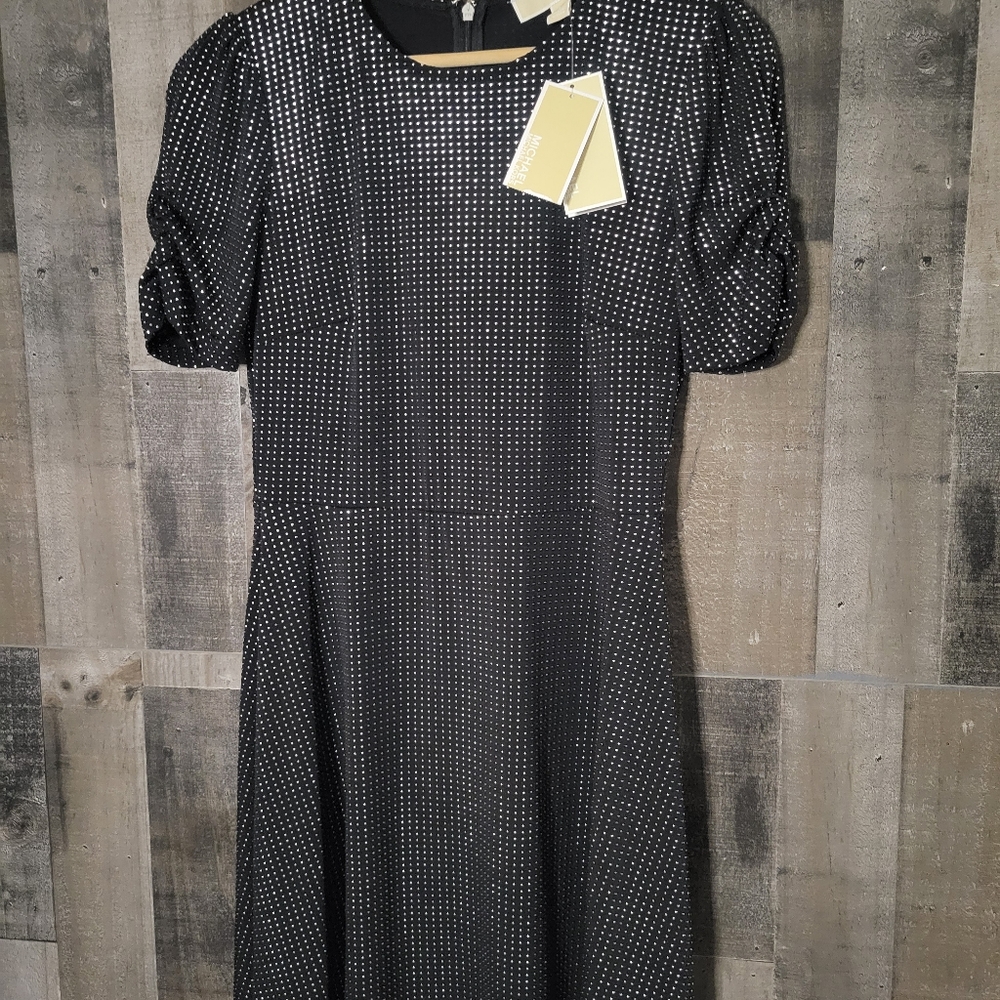 Michael Kors metallic dot mini dress